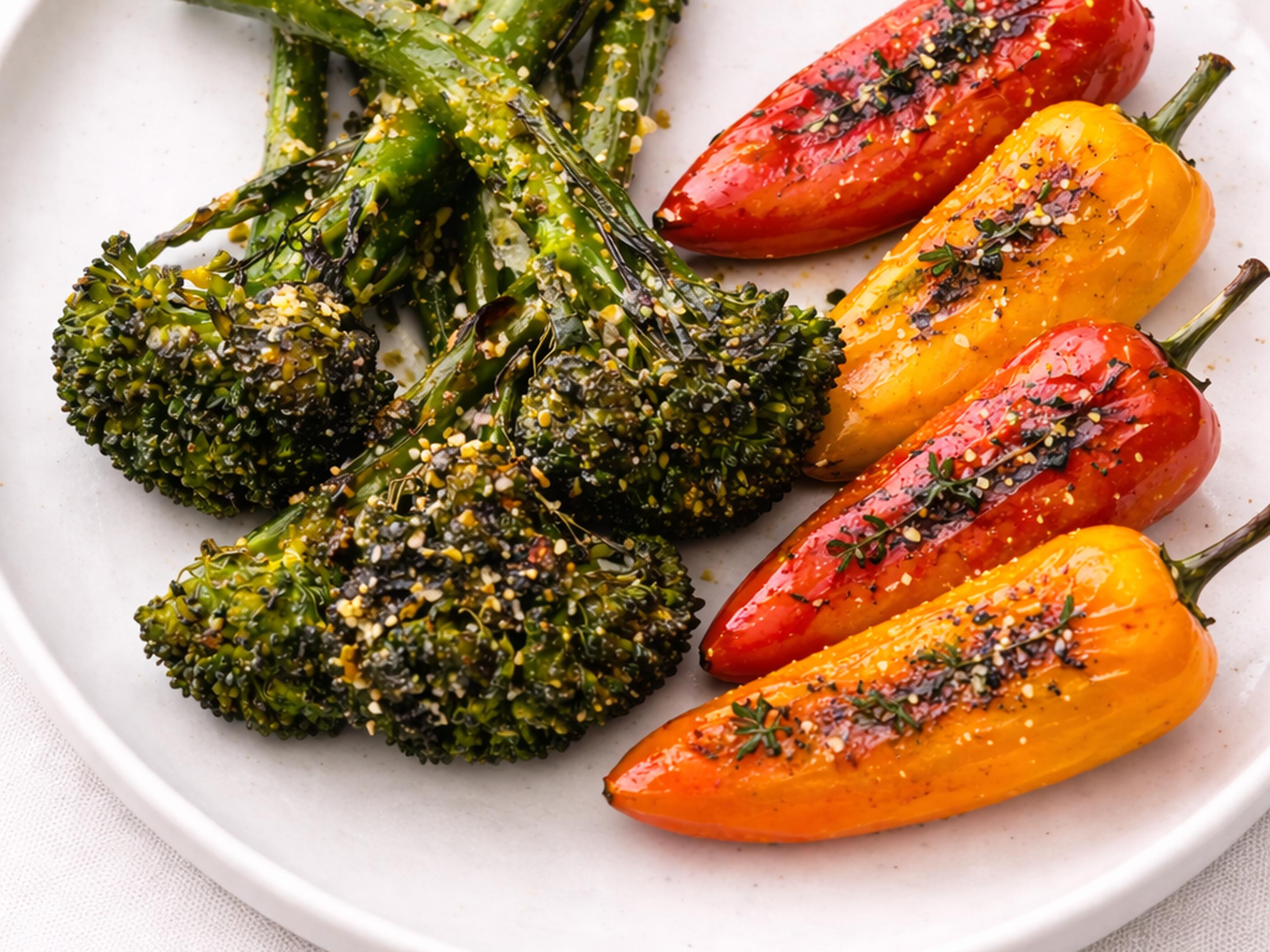 Charred Broccolini & Baby Sweet Peppers