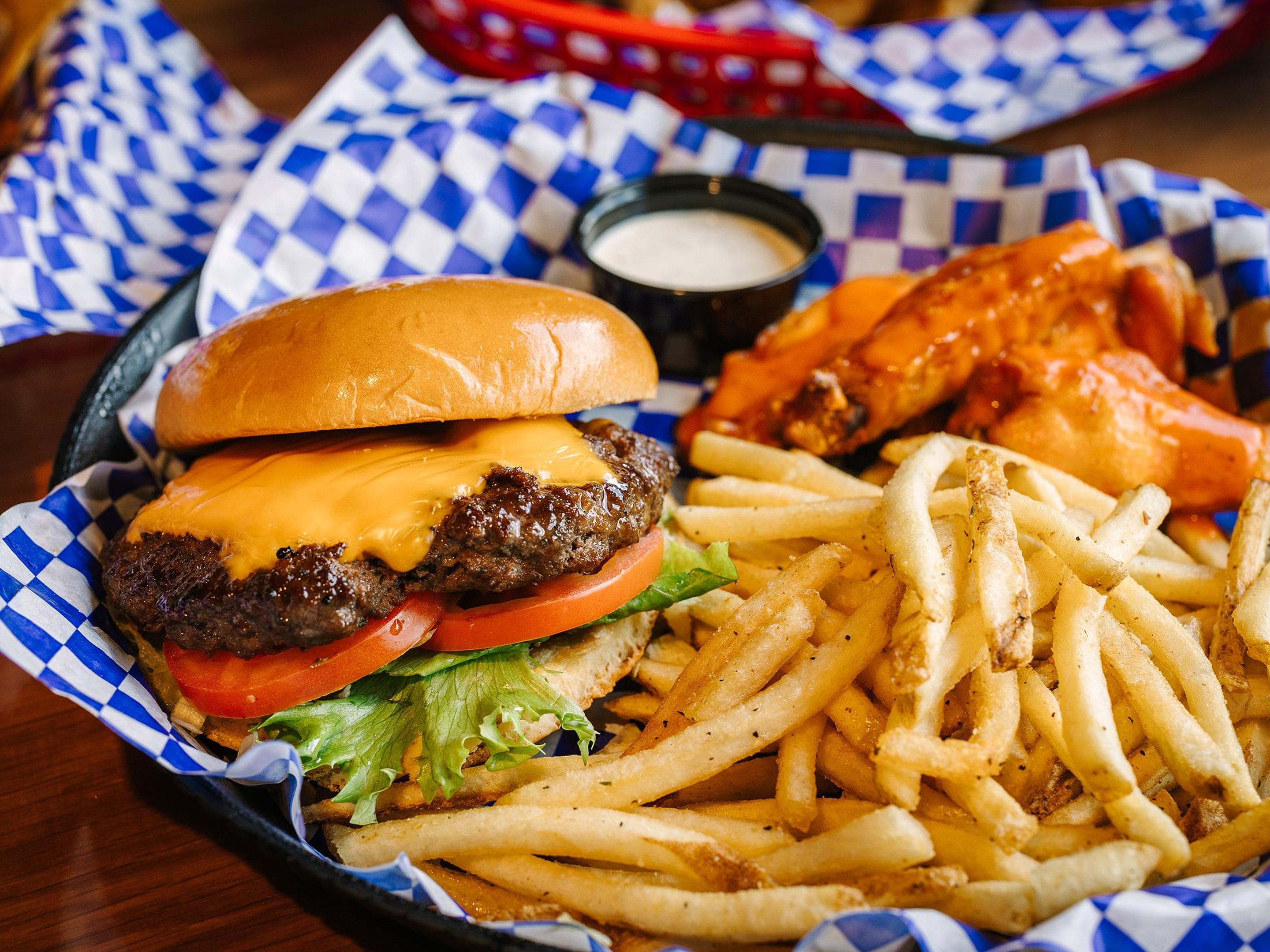 Burger & Wing Combo Platter