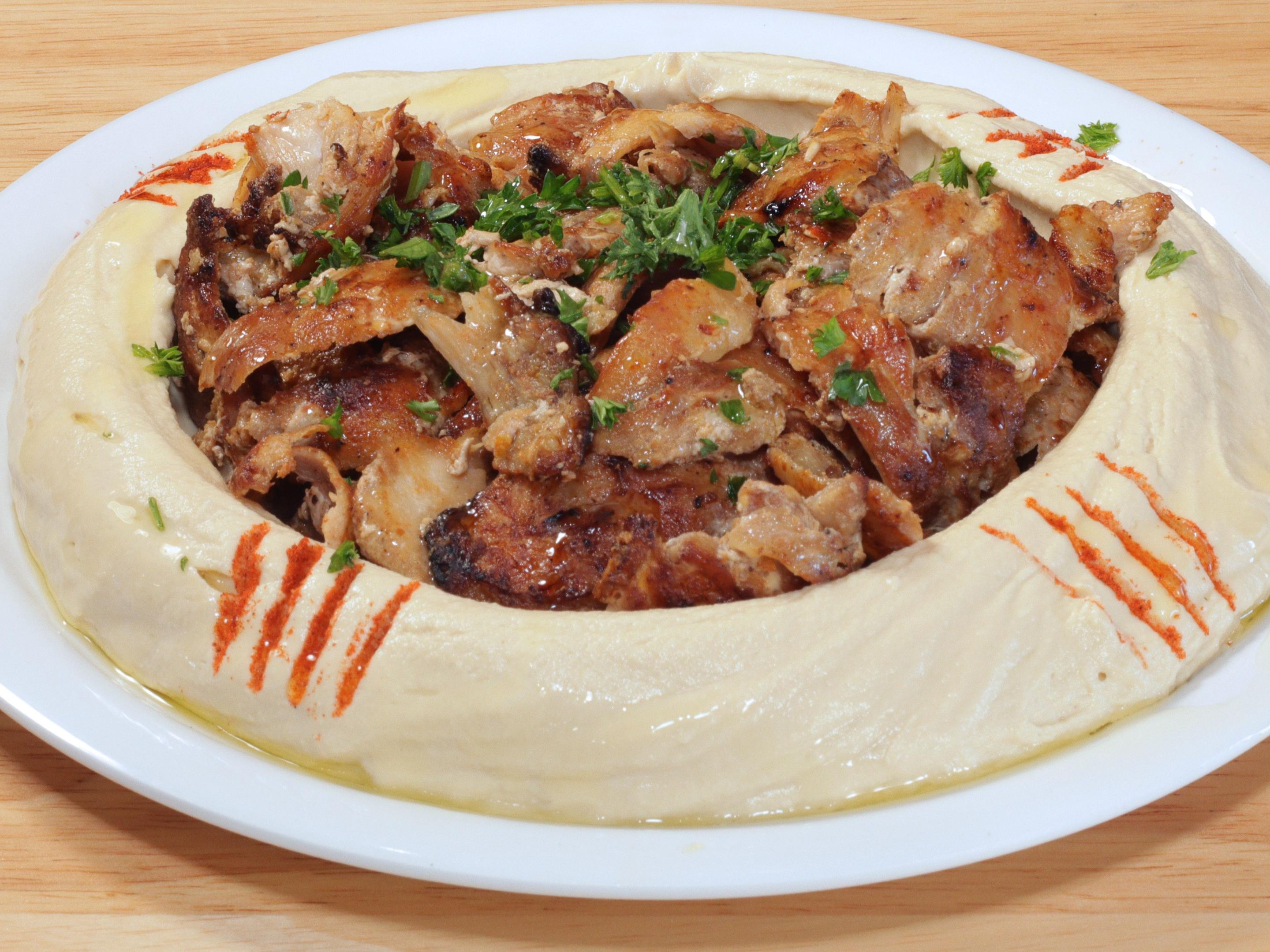 Hummus Topped with Chicken | Large