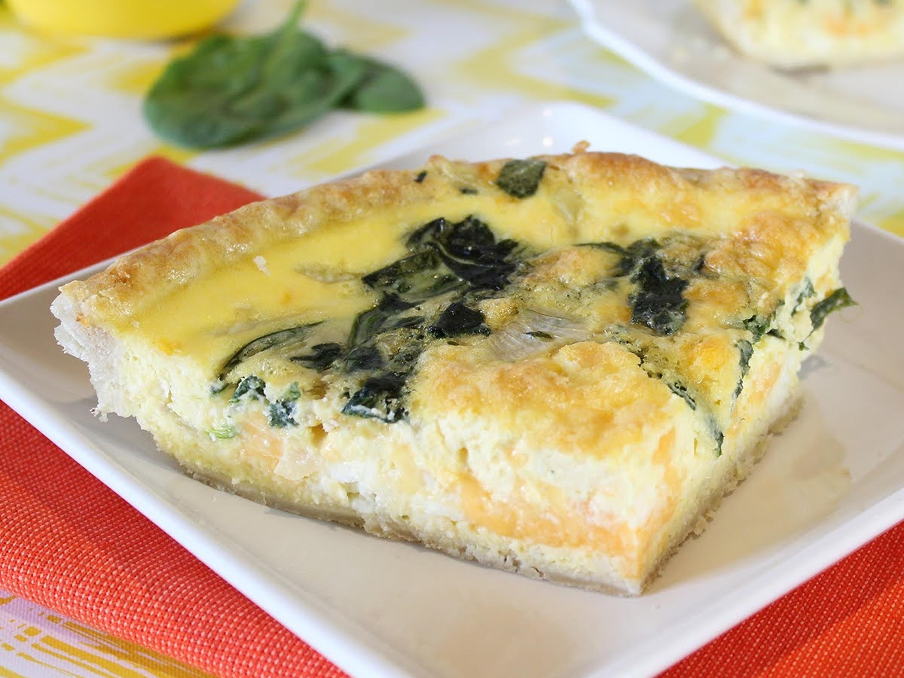 Spinach Feta Quiche Slice