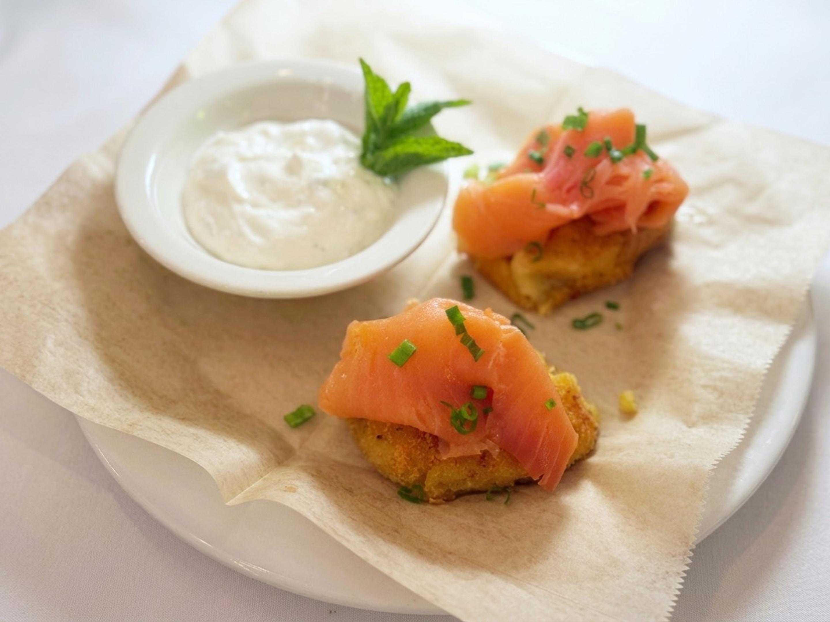 Potato Crocchette with Wild Caught Smoked Salmon