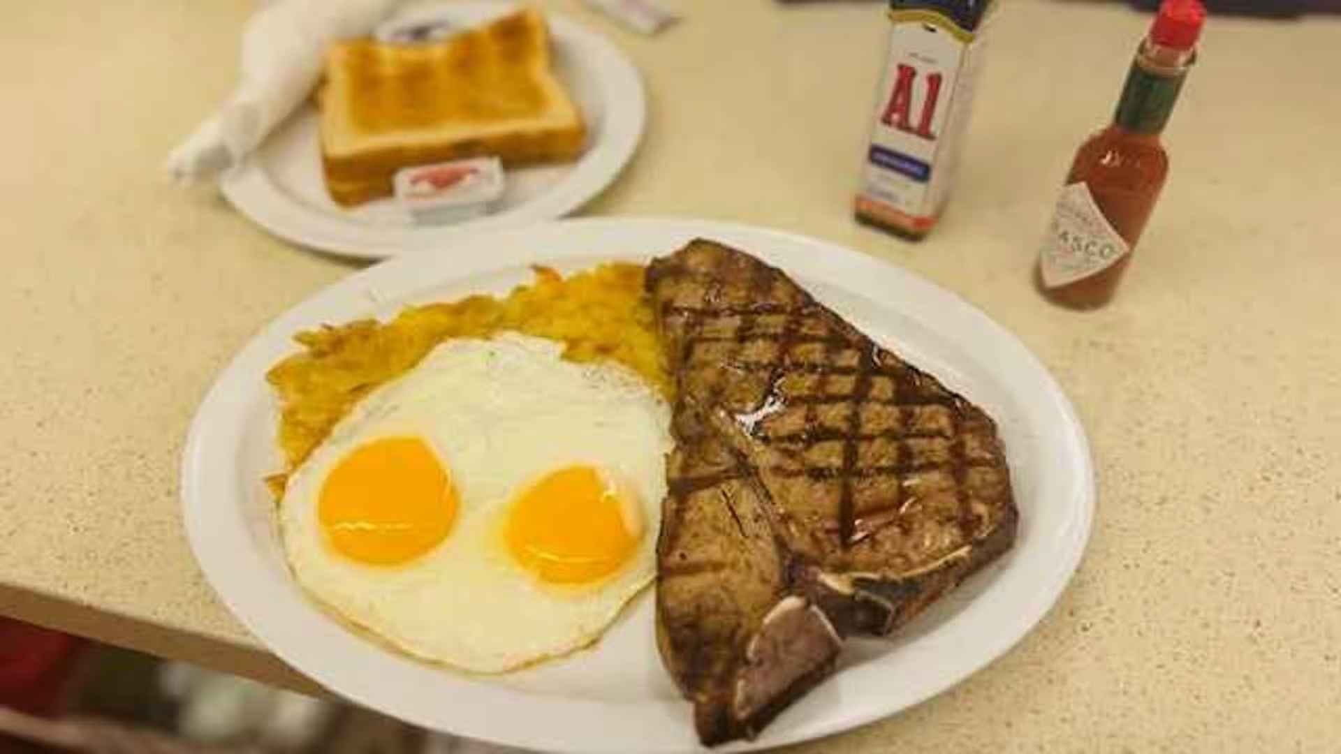 T-Bone Steak and Eggs