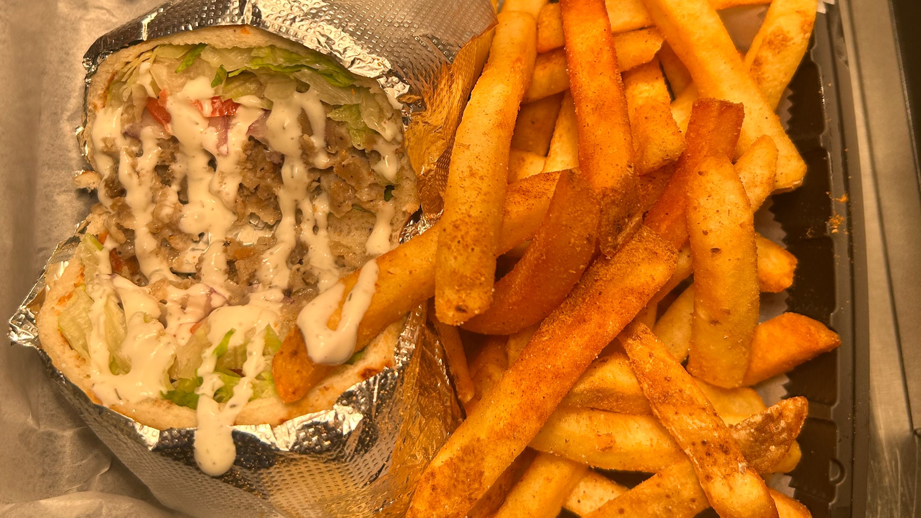 Lamb Gyro with fries
