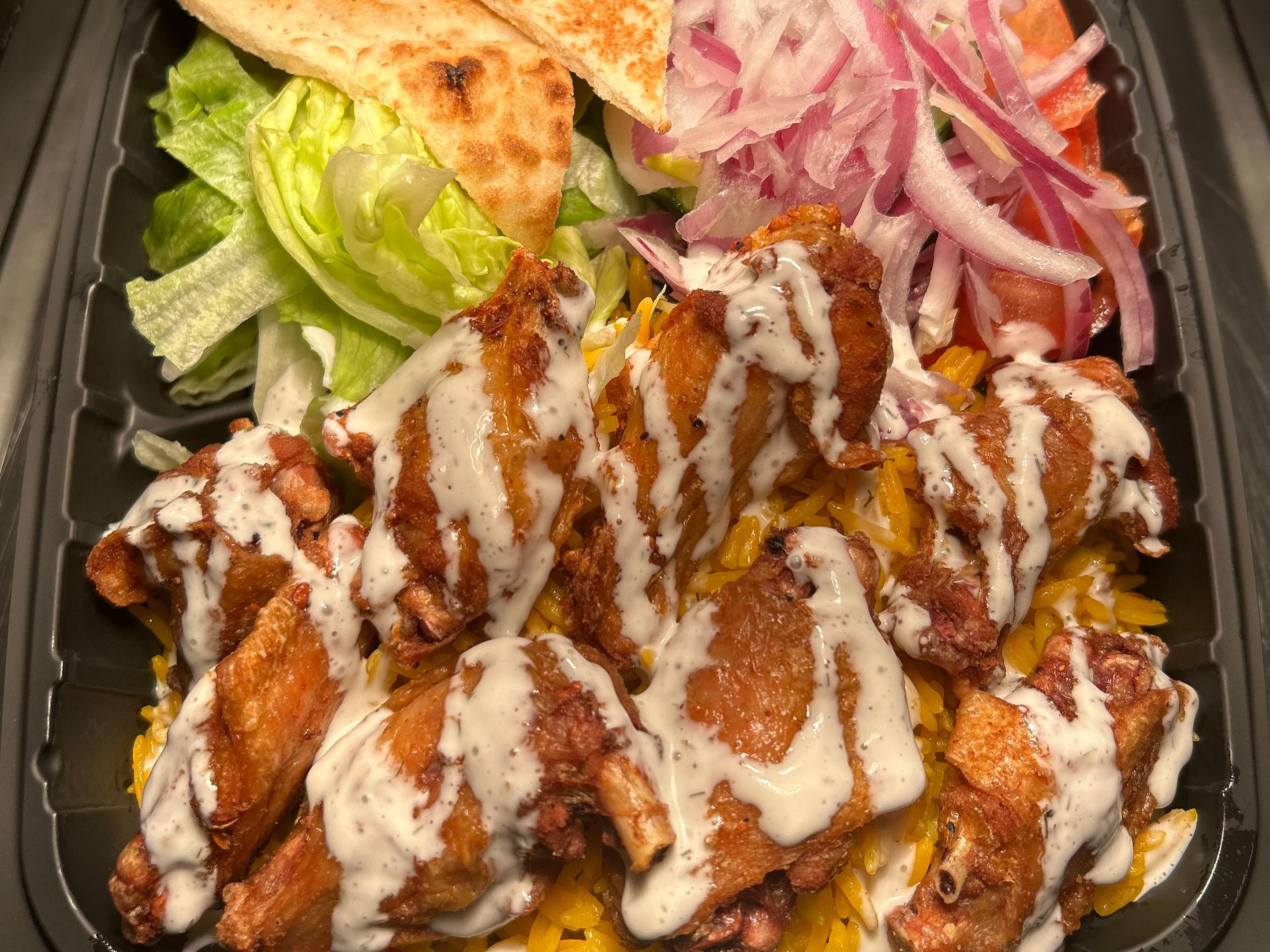 Chicken Wings Over Rice