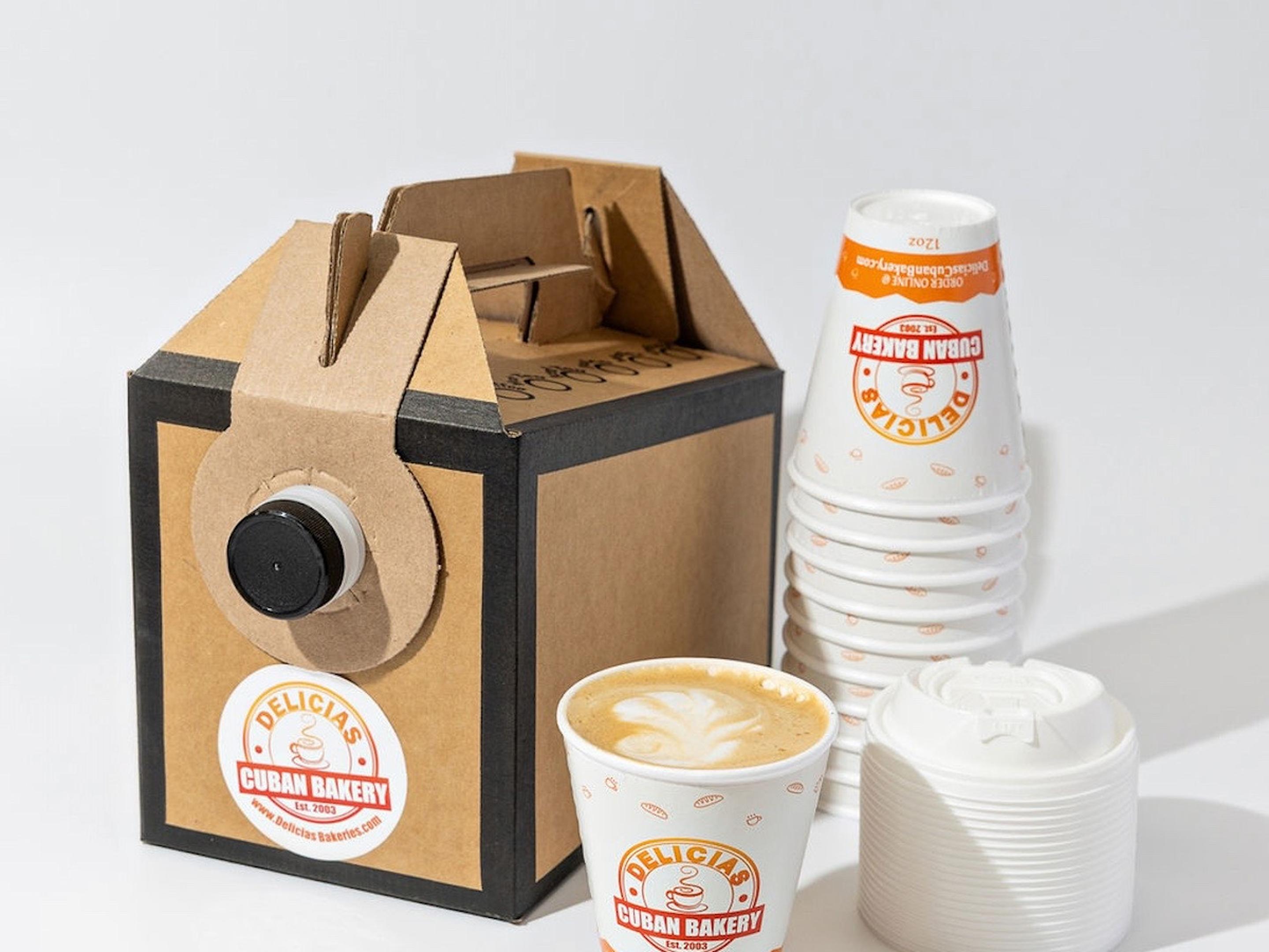 Box of Hot Cafe con Leche To-Go (96 oz)