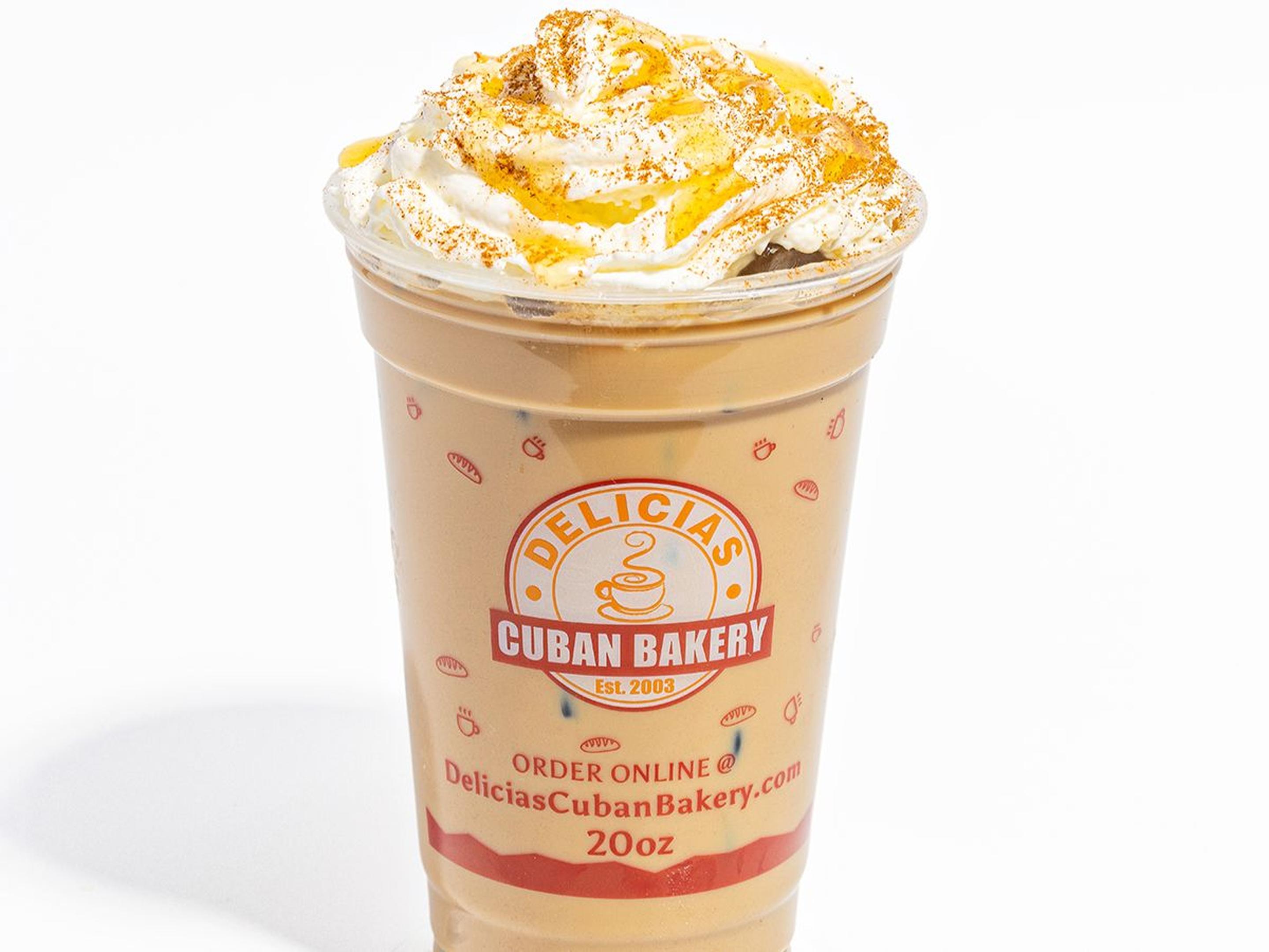 Iced Honey Cinnamon Latte (w/Whipped Cream)