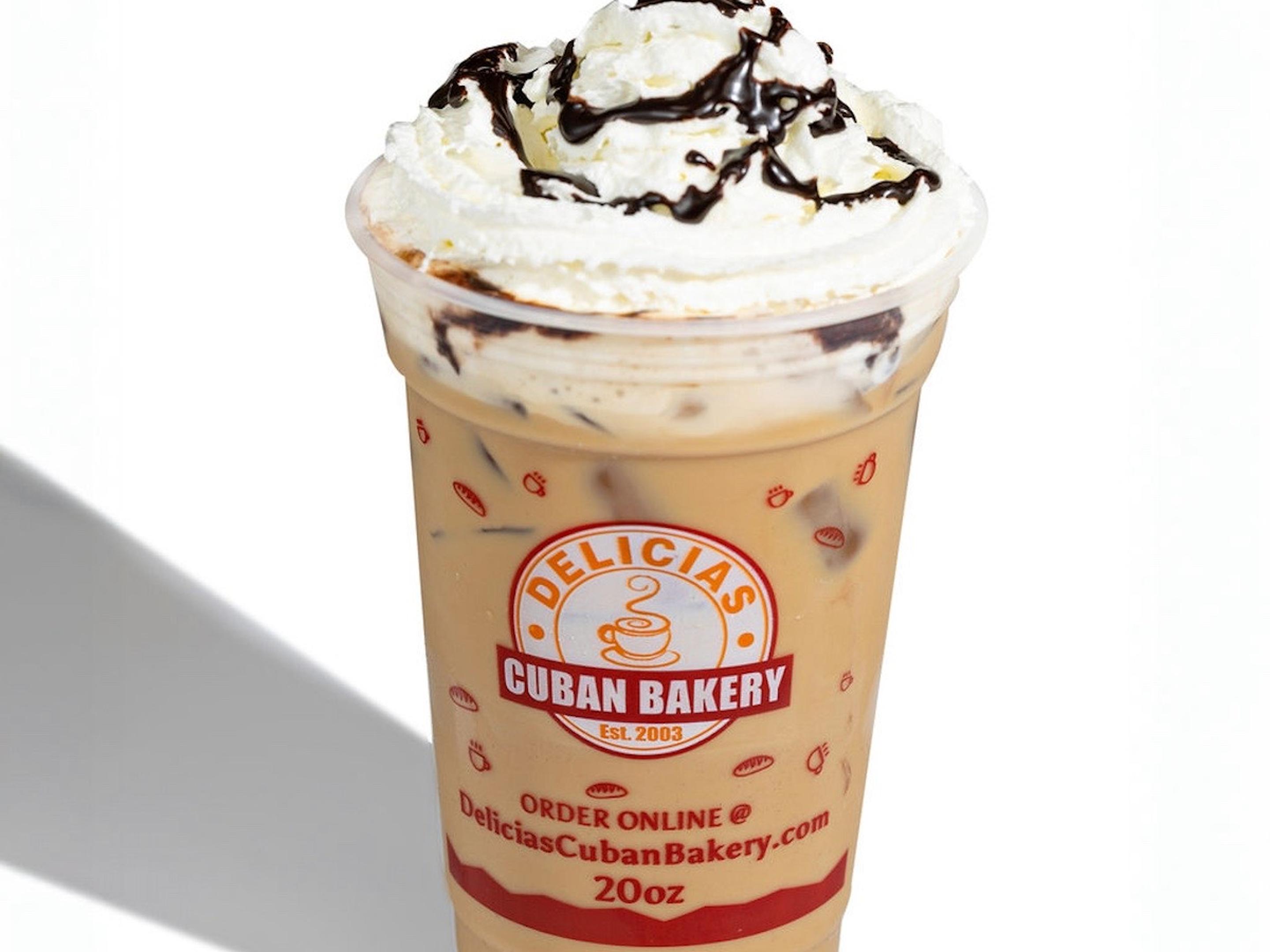 Iced Dark Chocolate Latte (w/Whipped Cream)