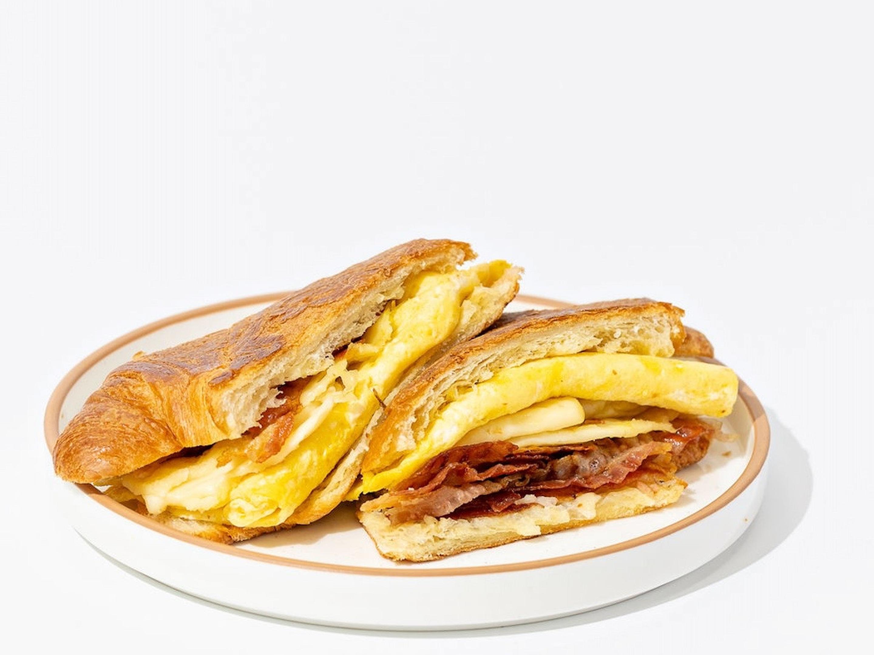 Croissant with Egg, Bacon & Cheese