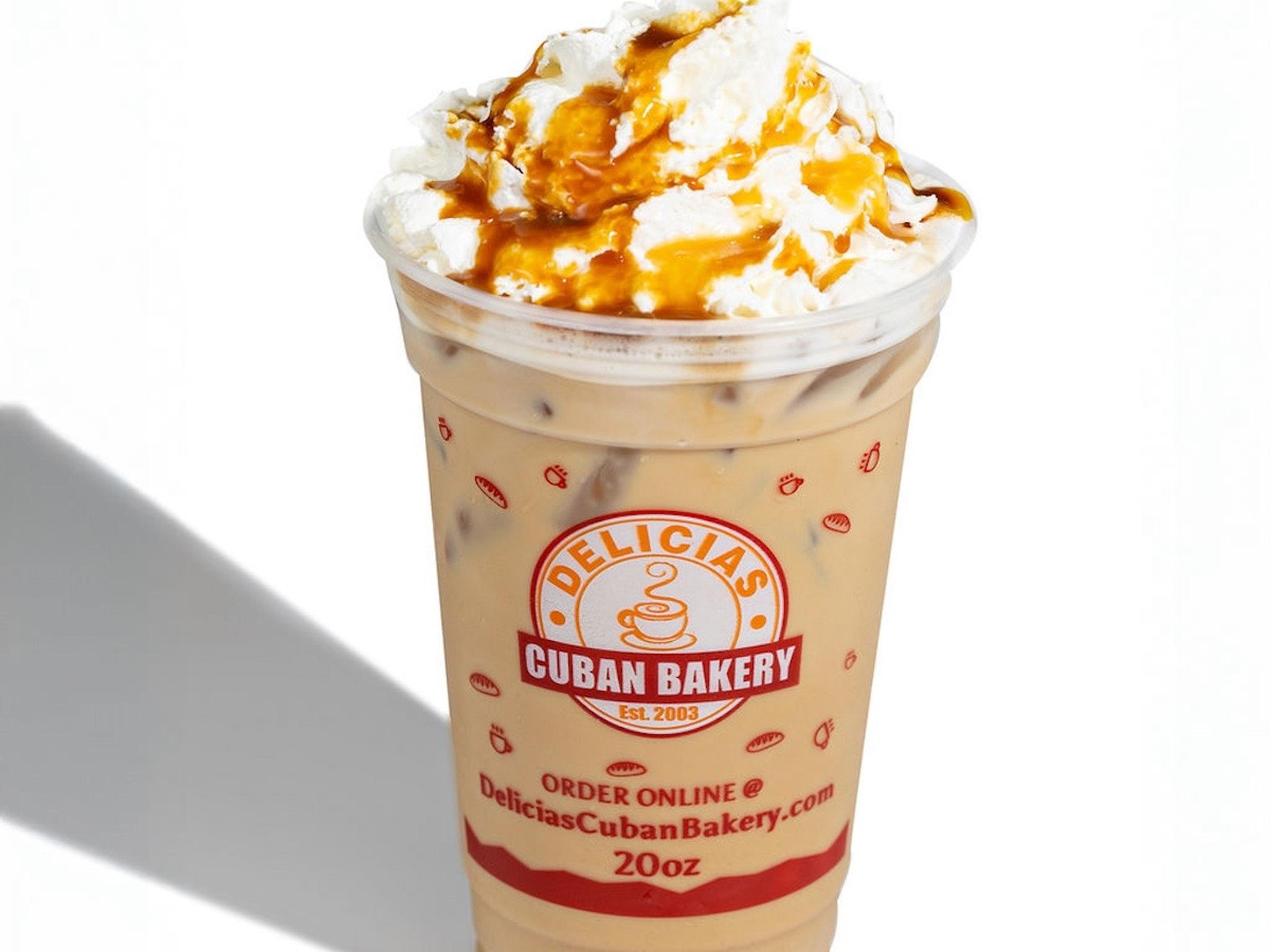 Iced Dulce de Leche Latte (w/Whipped Cream)