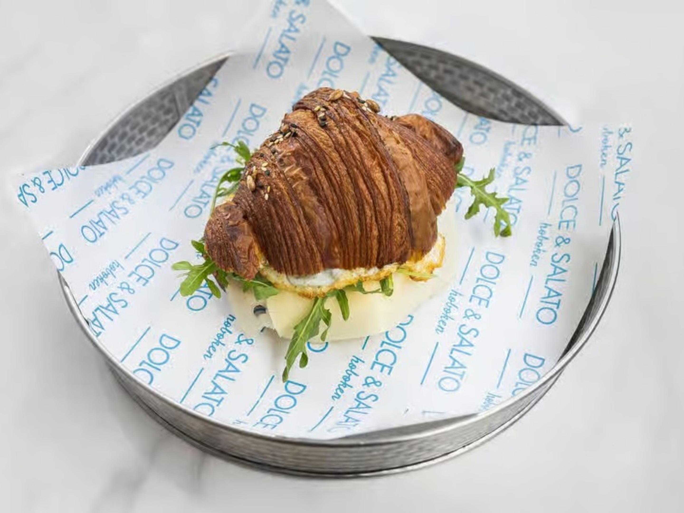 Salty Cornetto with ham and Swiss cheese