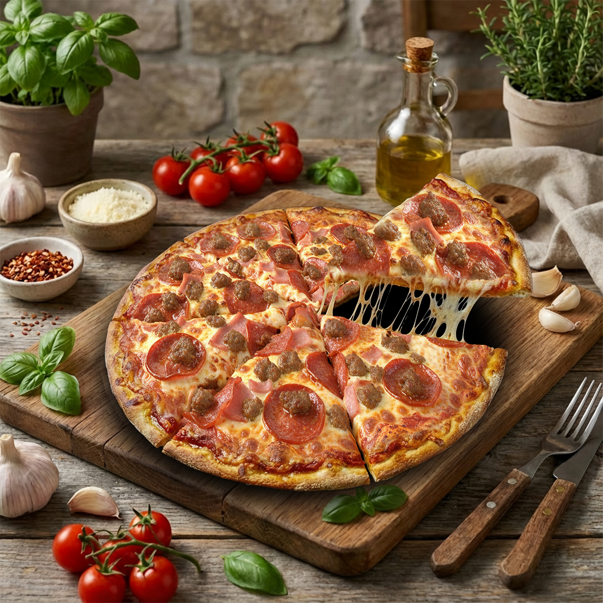 Large Thin Crust Meatlovers
