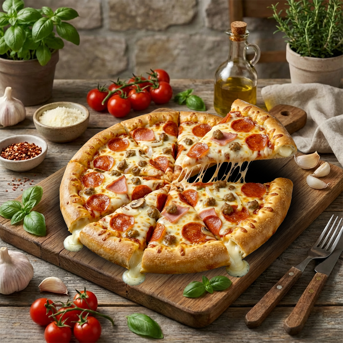 Large Stuffed Crust Meat Lovers Pizza
