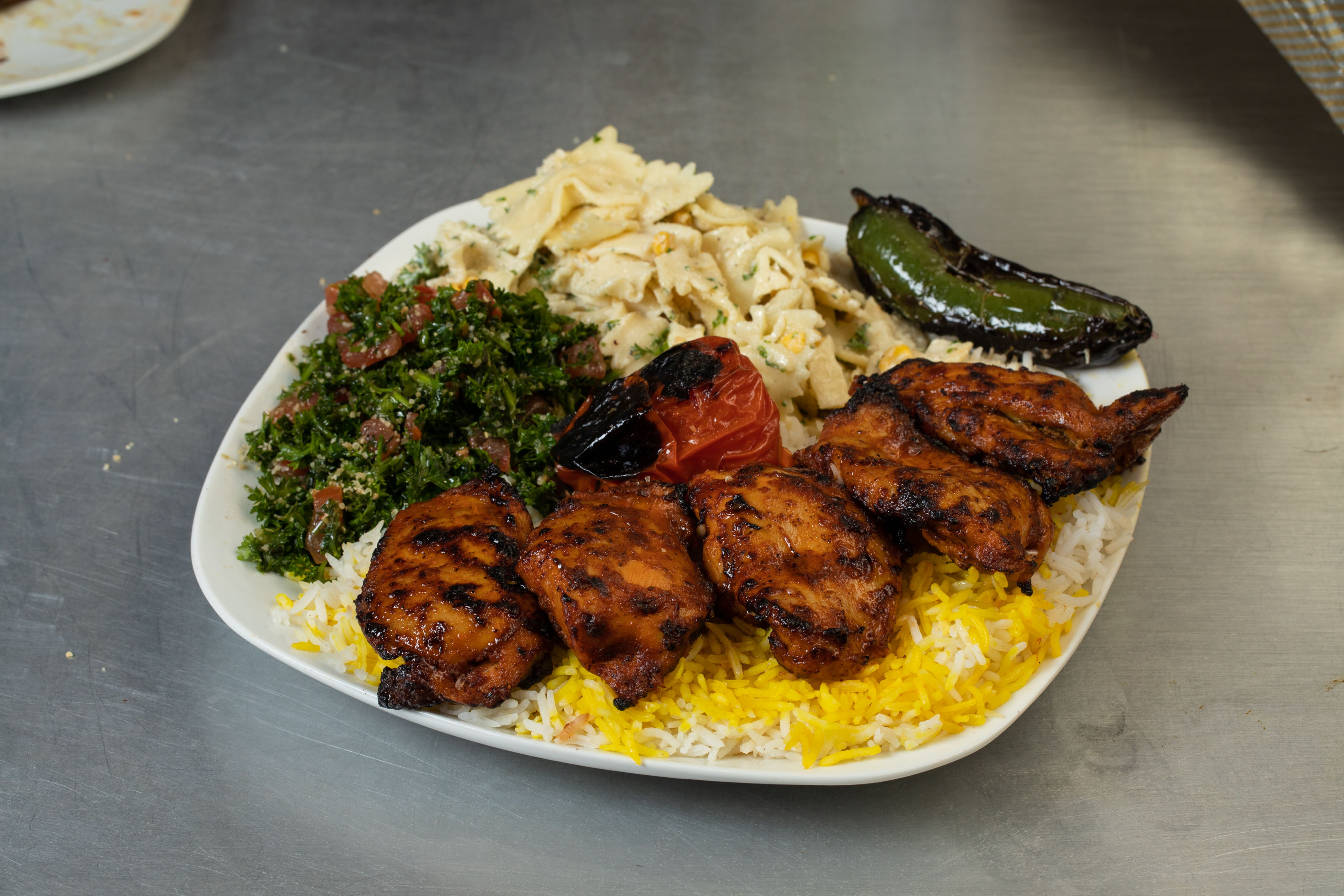 Chicken Leg Meat Kabob Plate