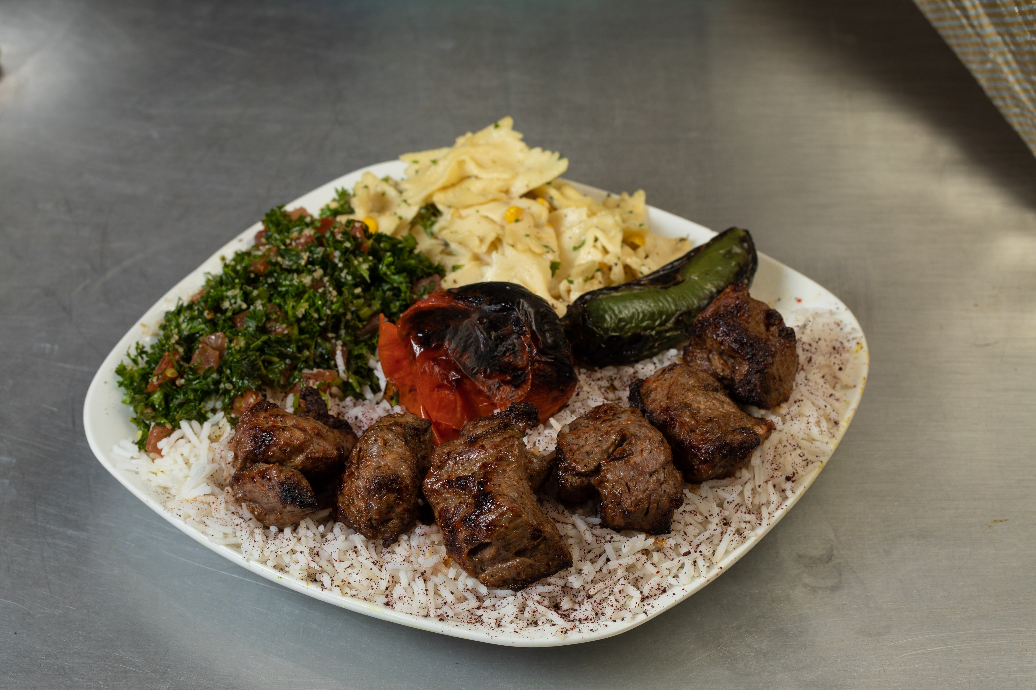 Lamb Leg Meat Kabob Plate