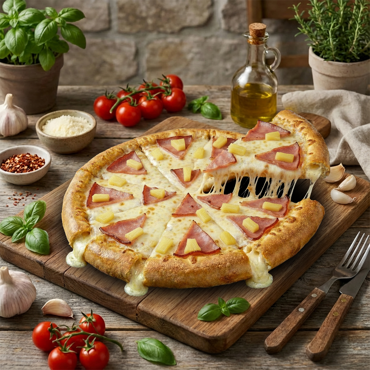 Large Stuffed Crust Hawaiian Pizza