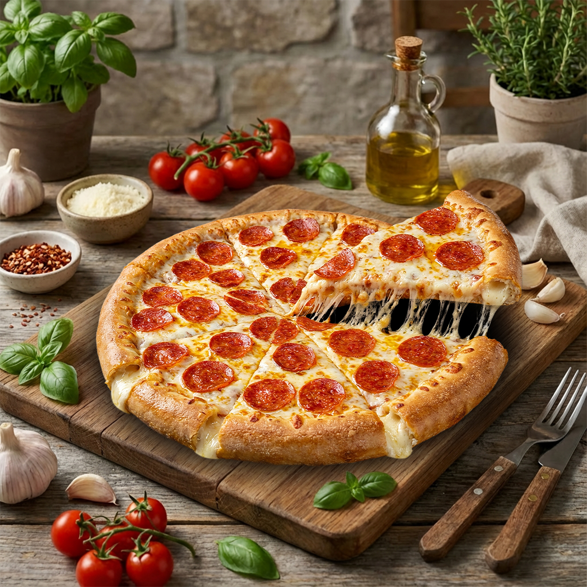 Large Stuffed Crust Pepperoni Pizza