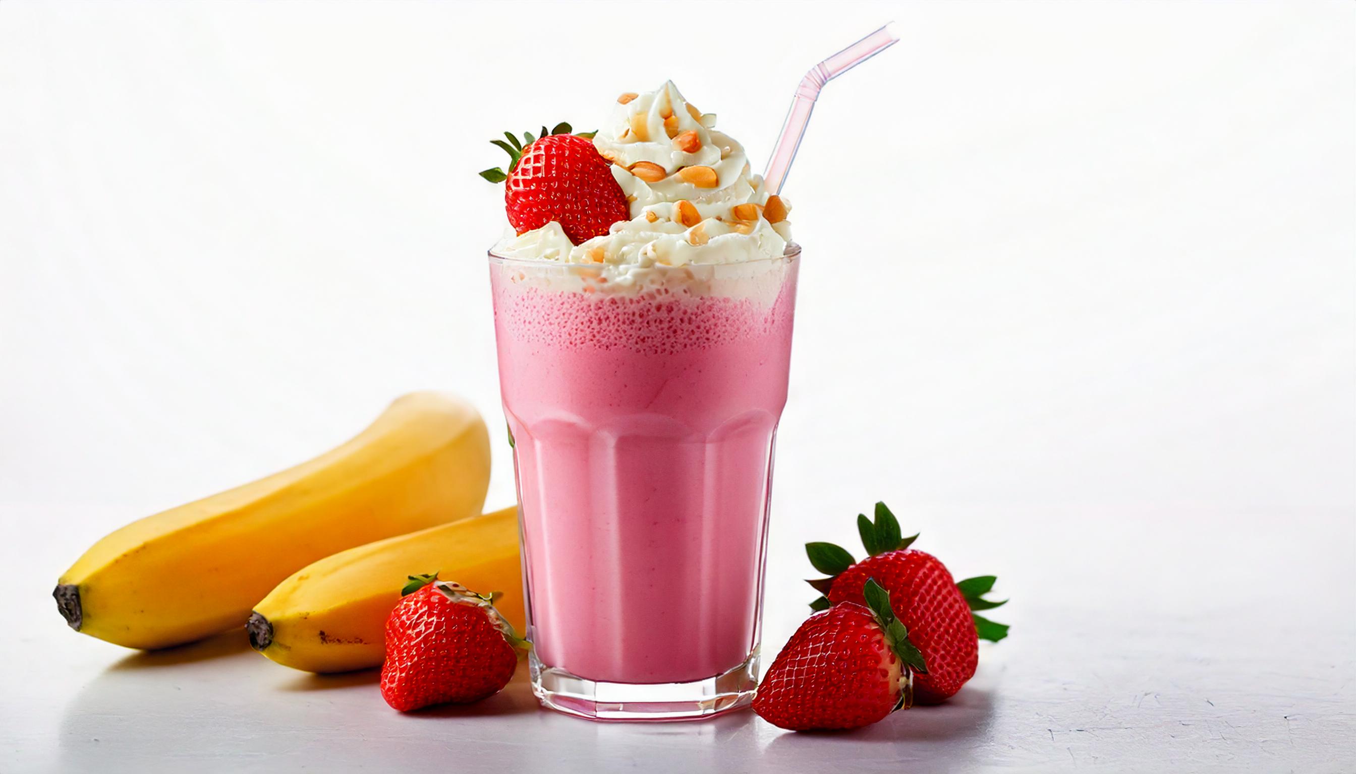 BANANA + STRAWBERRY SHAKE