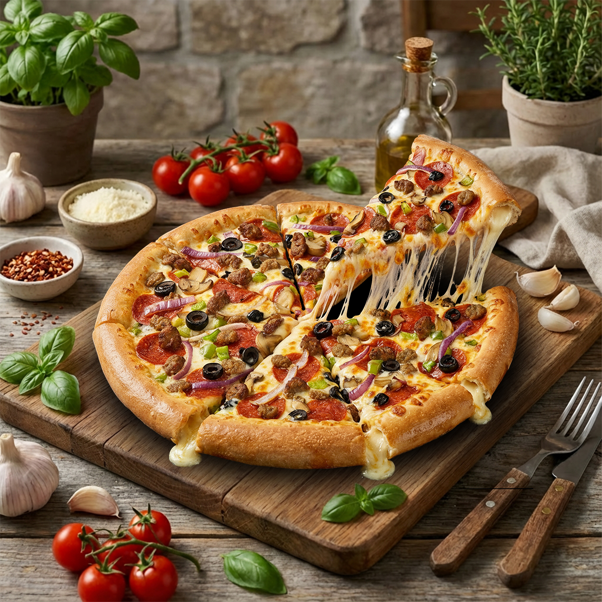 Large Stuffed Crust Supreme Pizza