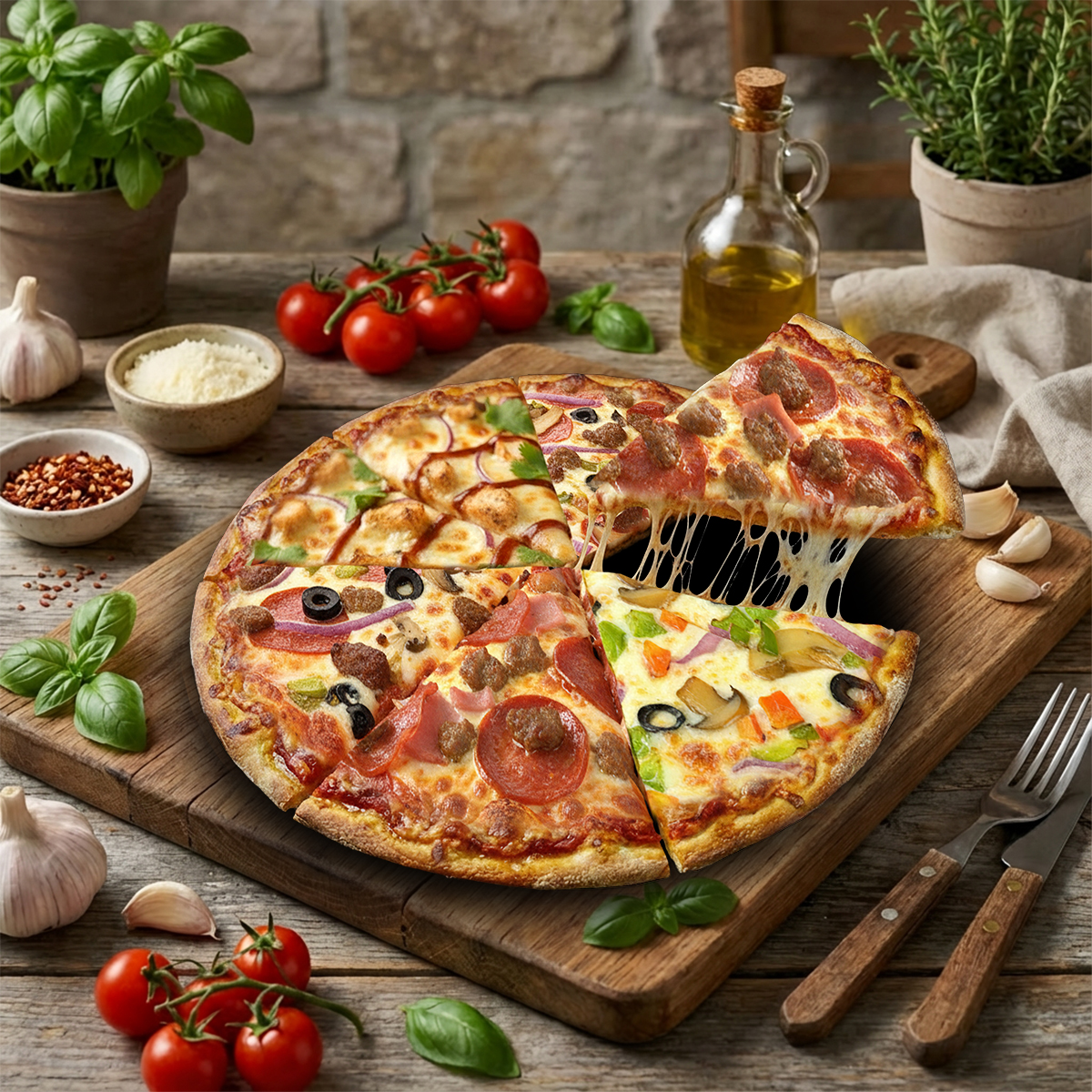 Large Thin Crust Create your Custom Pizza With One Topping