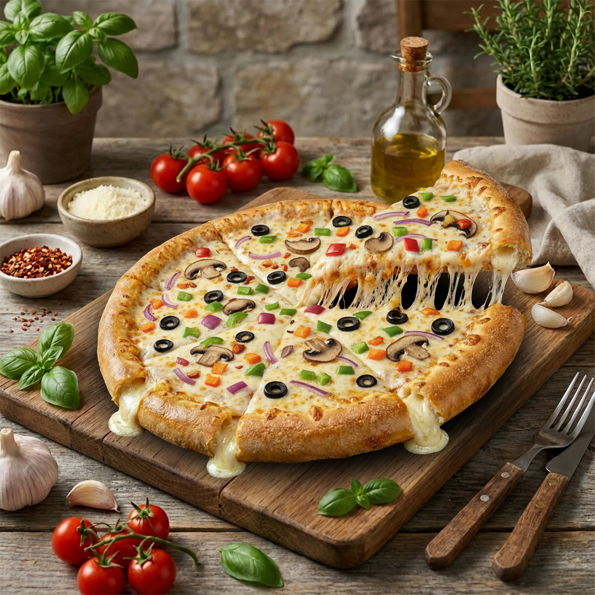 Large Stuffed Crust Veggie Pizza