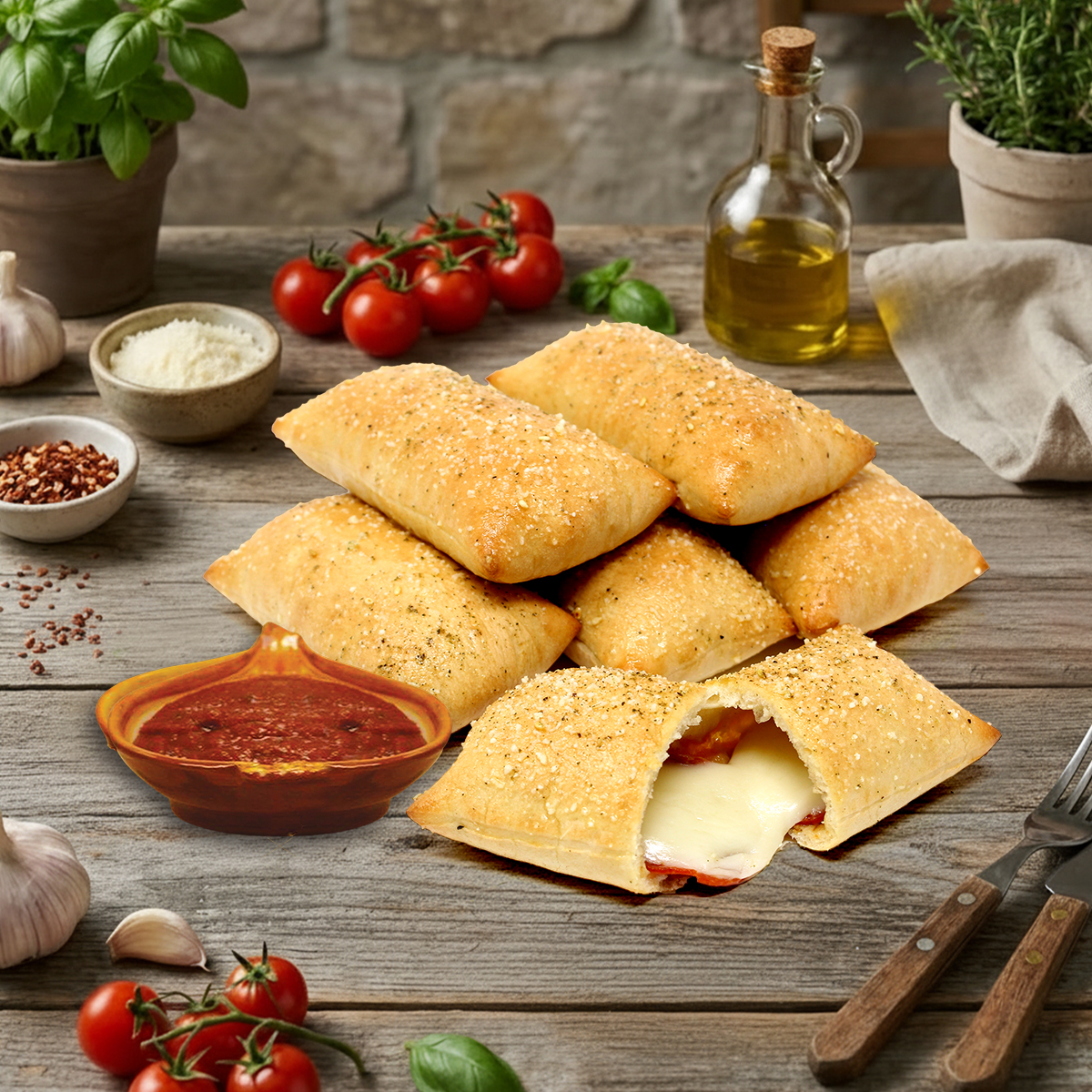 Queso Stuffed Bread with Pepperoni